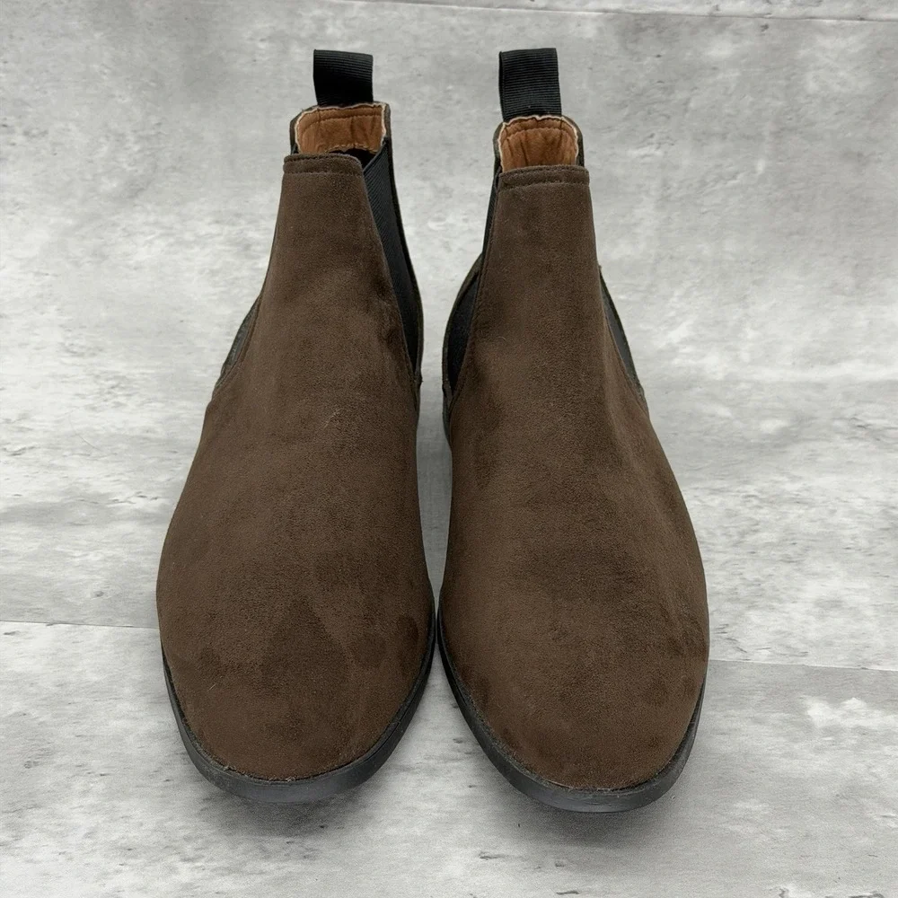 H&M Dark Brown Real Suede Ankle Chelsea Boots Men's size 11.5
